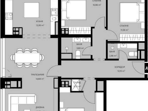 Нов апартамент с три спални - 0