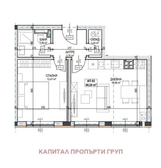 Двустаен апартамент за продажба в кв. Симеоново - 0